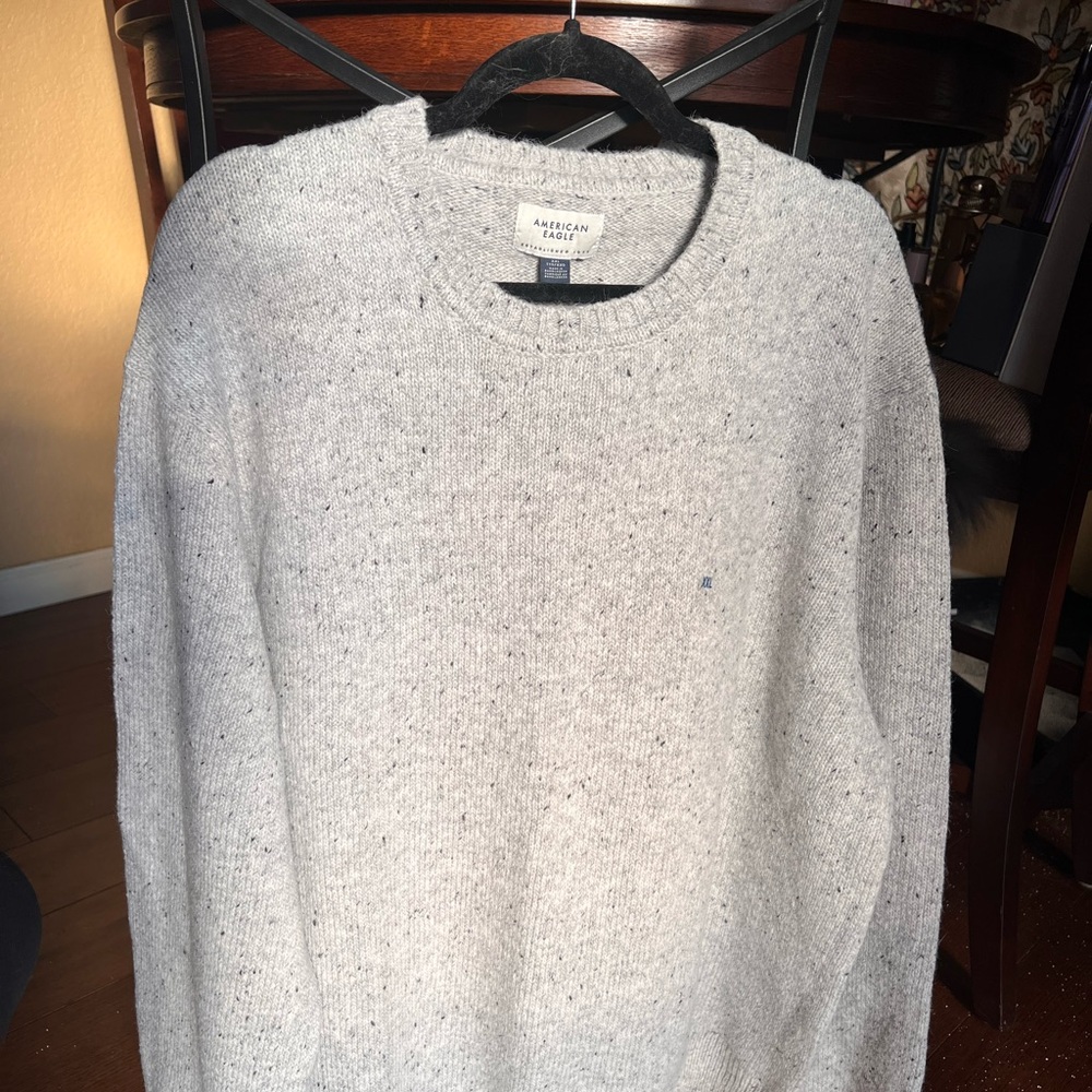 American Eagle Outfitters Speckled Gray Crewneck Sweater